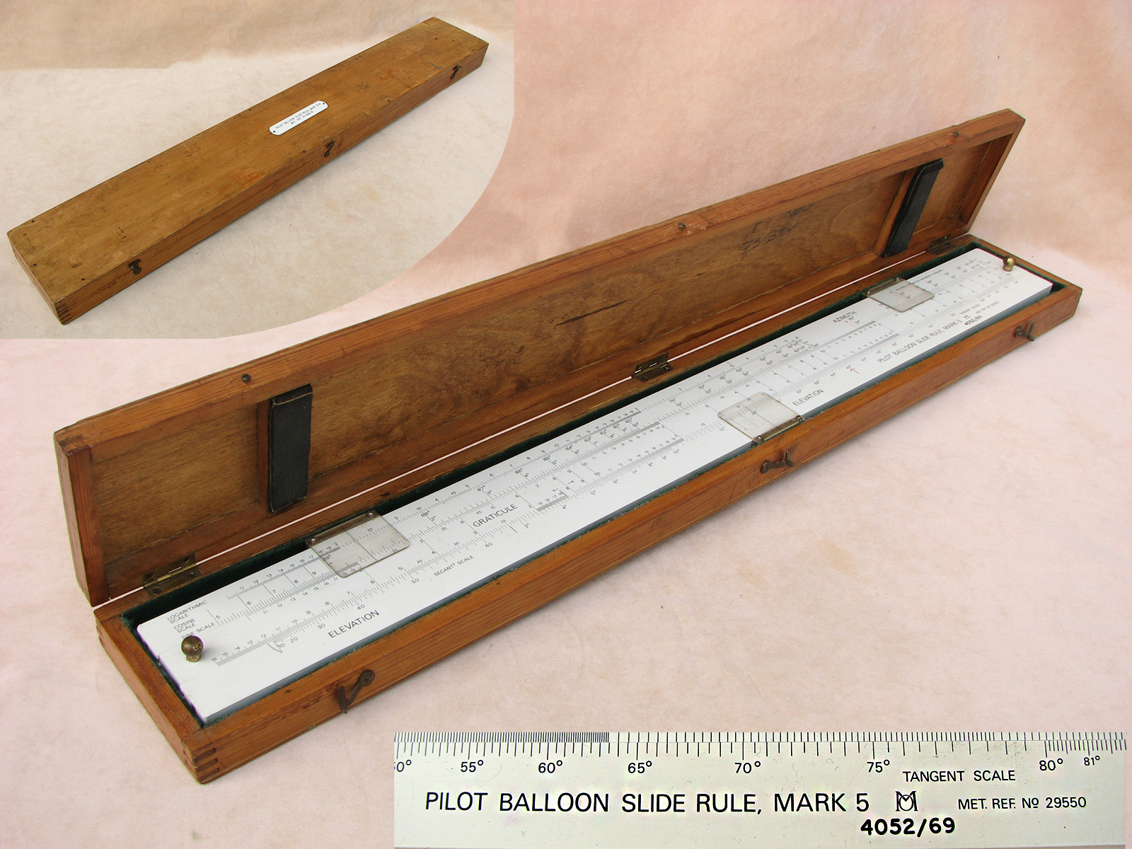 Rare Air Ministry Met Office Pilot Balloon MK 5 Slide Rule in fitted case